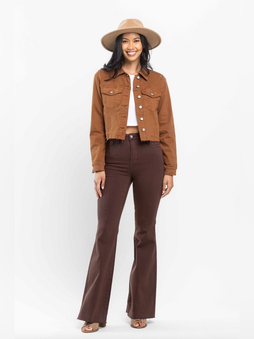 NWT Judy Blue Tummy Control Flare Jeans - Espresso